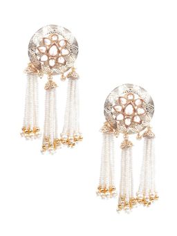 Odette - Women Gold and White Dangler Earrings