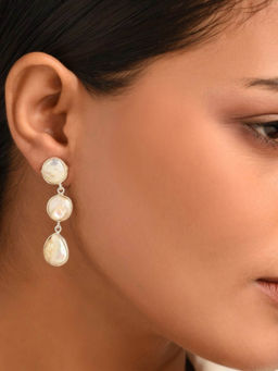 Kastiya Jewels - Baroque Fresh Water Pearl and Gold Plated Earrings In Brass