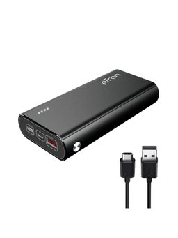 pTron - Dynamo Zip 20000mAh Power Bank, 18W Fast Charge & Type-C (PD) (Black)