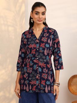 Libas - Printed Silk Blend Straight Kurti for Women