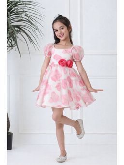 devils n angels - Girls White Chiffon Embellished/Sequined Dress