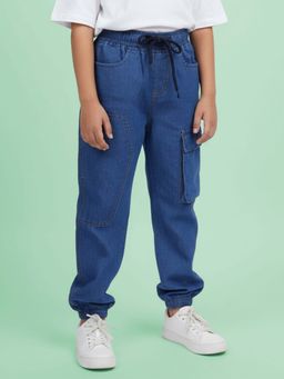 KiddoPanti - Boys Blue Denim Solid/Plain Jeans