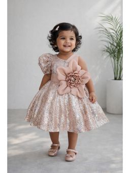 devils n angels - Girls Pink Sequin Embellished/Sequined Dress