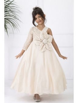 devils n angels - Girls Gold Satin Embellished/Sequined Gown