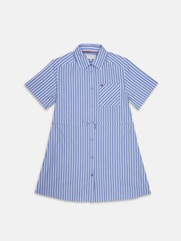 Tommy Hilfiger - Girls Blue Cotton Stripes Dress