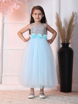 Toy Balloon Kids - Girls Blue Polyester Embellished/Sequined Gown