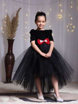 Toy Balloon Kids - Girls Black Polyester Embellished/Sequined Dress