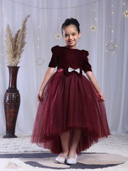 Toy Balloon Kids - Girls Brown Polyester Embellished/Sequined Dress