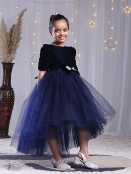 Toy Balloon Kids - Girls Blue Polyester Embellished/Sequined Dress