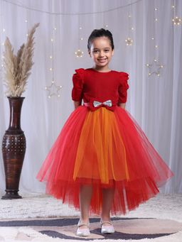 Toy Balloon Kids - Girls Red Polyester Embellished/Sequined Dress