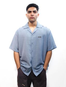 RISING AMONG - Aqua Textured Half Sleeves Shirt