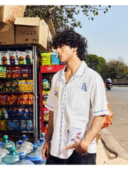 The Clothing Factory - Seafood Soiree Summer Off White Shirt