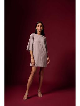 EMBLAZE - Grey Embellished Boxy Dress