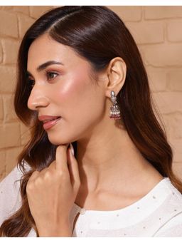 Fabindia - Silver Jhumka Earrings Maroon