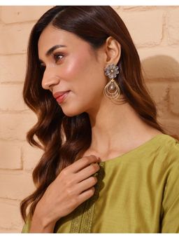Fabindia - Silver Dangler Earrings White