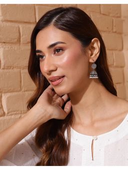 Fabindia - Silver Jhumka Earrings White