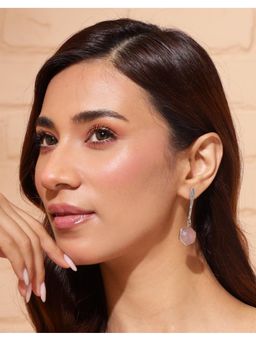 Fabindia - Silver Dangler Earrings Pink