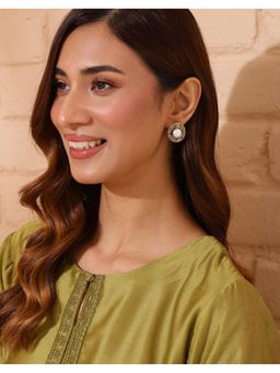 Fabindia - Silver Stud Earrings White