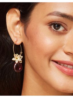 Fabindia - Silver Hoops Earrings Maroon