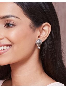 Fabindia - Silver Drop Earrings White