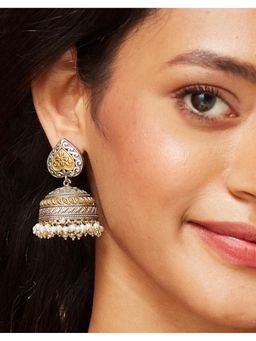 Fabindia - Metal Jhumka Earrings White
