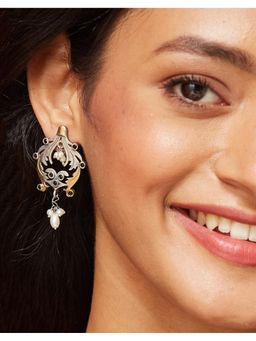 Fabindia - Metal Dangler Earrings White