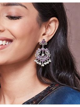 Fabindia - Metal Chand Bali Earrings Purple