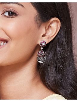 Fabindia - Silver Dangler Earrings Pink