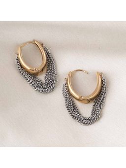 Palmonas - Gold and Silver Chain Hoop Earrings for Womens - Waterproof and Anti-Tarnish