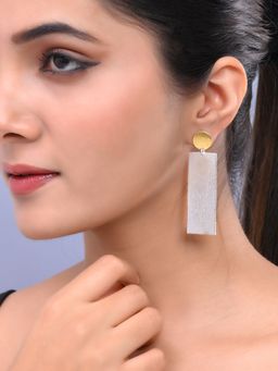 Silvermerc Designs - Elegant Silver and Gold-Plated Brass Long Drop Earrings for Women