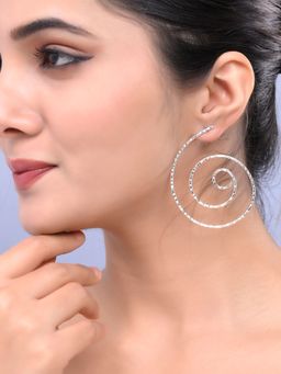 Silvermerc Designs - Silver-Plated Brass Circle Stud Earrings for Women
