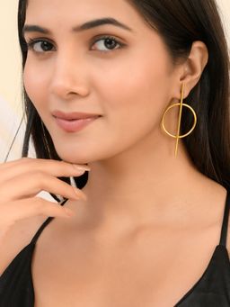 Silvermerc Designs - Beautiful Gold Tone Long Earrings For Women