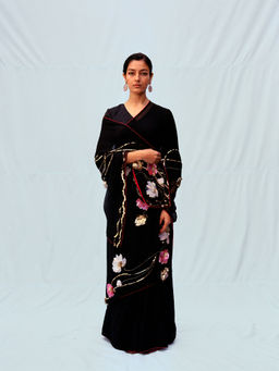 Jadon - Black Manipura Lotus Series Saree without Blouse