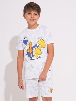 Jack & Jones Junior - Boys Printed White T-Shirt