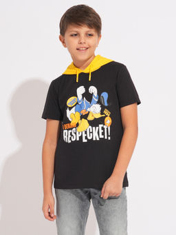 Jack & Jones Junior - Boys Printed Black T-Shirt