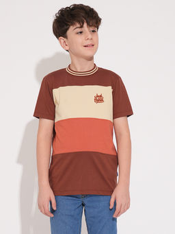 Jack & Jones Junior - Boys Colorblock Brown T-Shirt