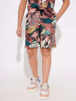 Jack & Jones Junior - Boys Tropical Print Multi-Color Shorts