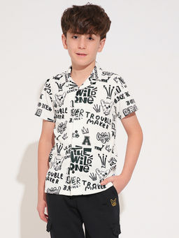 Jack & Jones Junior - Boys Typographic White Shirt