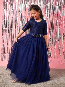 PSPeaches - Self Design Navy Blue Party Gown