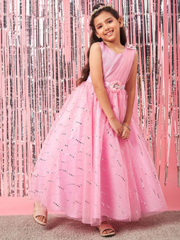 PSPeaches - Pink Spray Embellish Gown