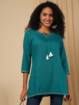 Globus - Women Blue Embellished Tunic