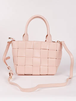 Odette - Blush Pink Basket Designed Sling Bag