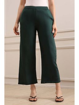 Biba - Women Green Cotton Wide Palazzo