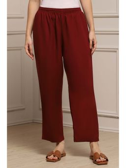 Biba - Women Maroon Solid Palazzo