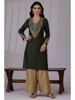 W - Green Dori Embroidered Festive Kurta