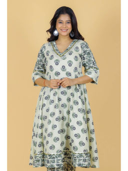 ARAMYA - Soft Cotton Flared Print Kurta