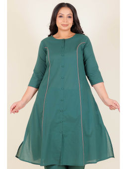 ARAMYA - Soft Cotton A-Line Solid Kurta