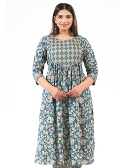 ARAMYA - Soft Cotton A-Line Floral Printed Kurta