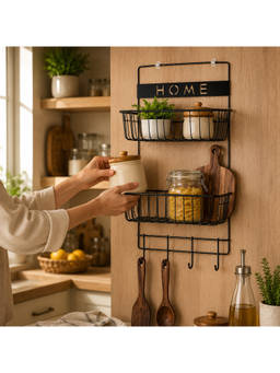 Voncasa - Iron Heavy Duty Metal Wall Mounted Storage Rack