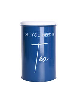Voncasa - Blue Metal Tea Printed Jar (900Ml)